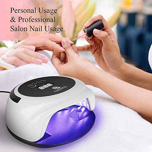 OHIYO Nail Dryer, UV Nail Lamp 75W Led Nail Curing Lamp, Nail Polish Dryer LED Curing Light UV Lamp for Gel Nails 4Timer Setting, Memory Function For Manicure Gel Nail Polish, Fingernail & Toenail - Thumbnail 4