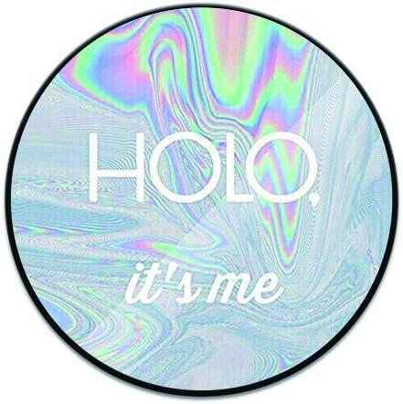 Cheap Pop Out Mobile Phone Expanding Pop Grip Mount Holder Stand Sockets for iPhone X,Smartphones and Tablets - Holo Holographic Black