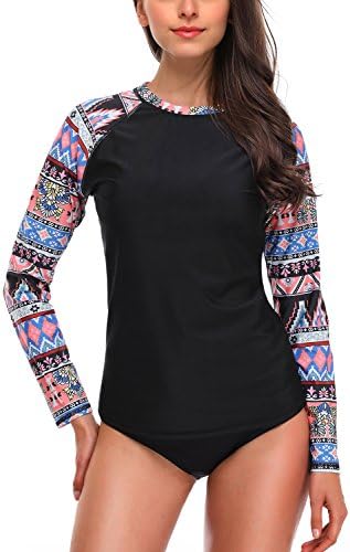 Taylover Women's Long Sleeve Rash Vest Sport Rash Guard Swimwear Tops UPF 50+