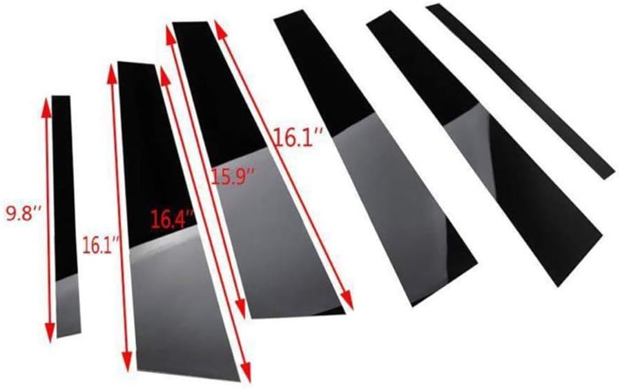 folluer 6PCS for Honda Civic 2006-11 Mirror Effect Window Pillar Posts Cover Trim