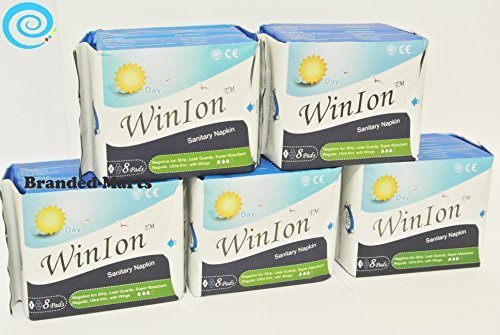 40 pads Winalite Sanitary Napkin Day WinIon Anion ultra thin wings 245mm by Winalite Winion