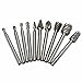 10PC HSS Routing Router Bits Burr Rotary Tools 1/8 Inch Shank Rotary Tool, Engraving, Wood Working Tools