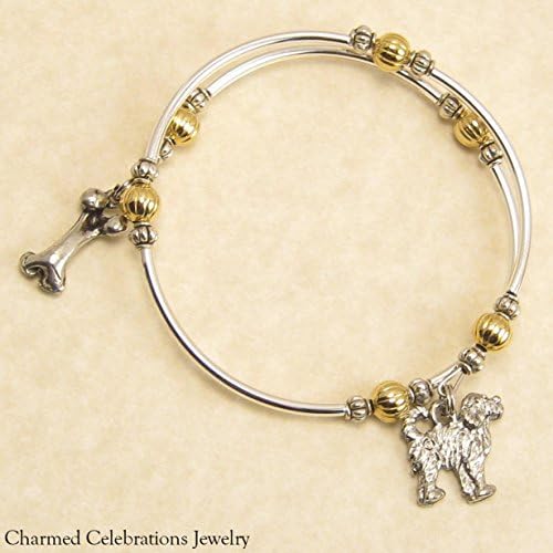 Portuguese Water Dog Breed Wrap Bracelet Handmade Charm Bracelet Jewelry Gift Keepsake. Gold, Silver or Black Bead Options