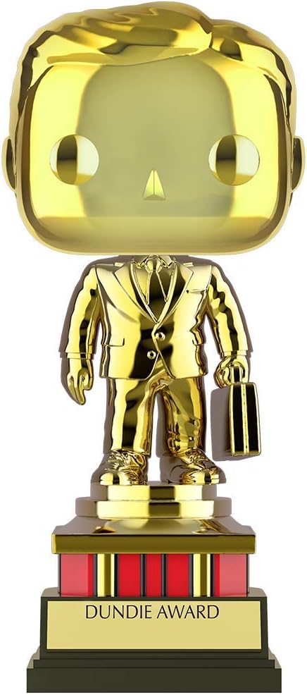 Funko Pop! TV: 52077 The Office Gold Chrome Dundie Award, Amazon Exclusive #1062