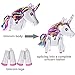 Gejoy 4 Pack 3D Unicorn Balloons Walking Animal Balloons Aluminum Foil Balloons for Birthday Party Baby Shower Decoration Supplies (White)