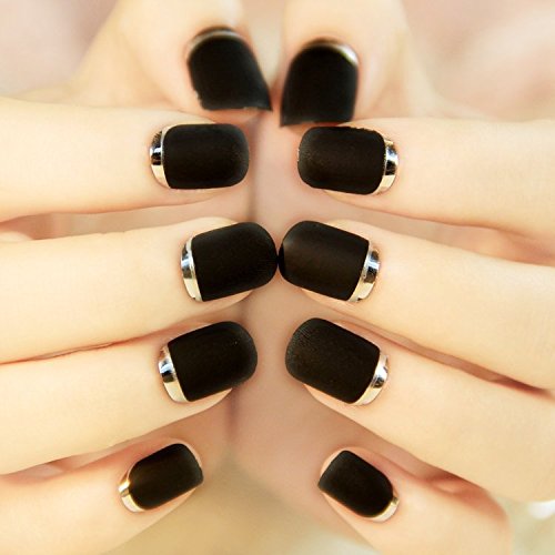 Fake Nails False Nail Design Pretty Nail Designs Black Fake Nails