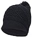 Unisex Handcraft Knit Baggy Slouchy Beanie Winter Warm Ski Cap w/Pom Balls,Black