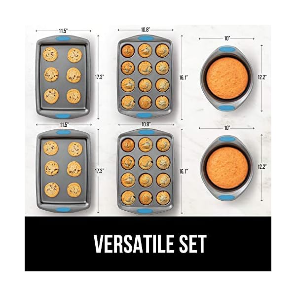 Gorilla Grip Nonstick, Heavy Duty, Carbon Steel Bakeware Sets, 6 Piece