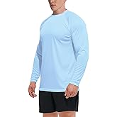 GKVK Men's Rash Guard Shirts SPF UPF 50+ UV Sun Protection Long Sleeve Swim T-Shirts Lightweight Quick Dry Athletic Shirt