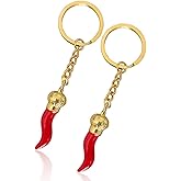 Zmukuan Italian Red Horn Keychain &ndash; Italian Luck Charm &ndash; Key Rings Chili Pepper Charm for Car Rear View Mirror(Small)