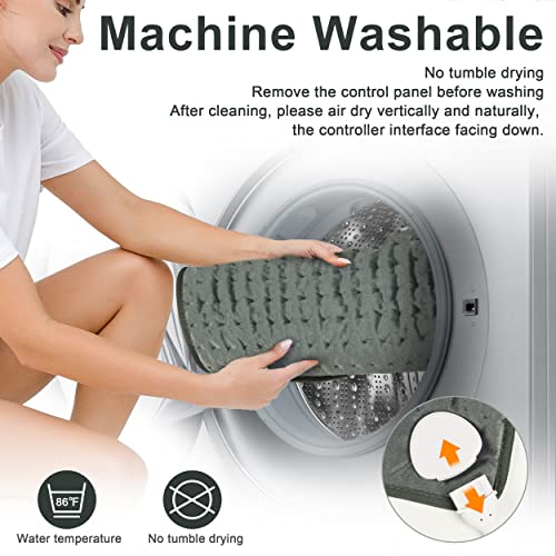 Heating Pad Electric Heat Pad, Hot Heated Pad,Moist Heat Heating Pad Moist and Dry Heat,Multiple Temp and Timer Settings (Gray green, 24"X12")