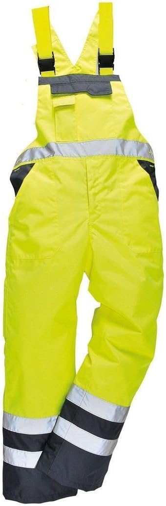 Stormway Men's Hi Vis Contrast Bib and Brace Waterproof Workwear Ulined Dungarees Overall