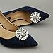 Ruihfas 2Pcs Elegant Crystal Shoe Clips Decorative Rhinestone Flower Clutch Dress Hat Shoes Decoration for Wedding Party