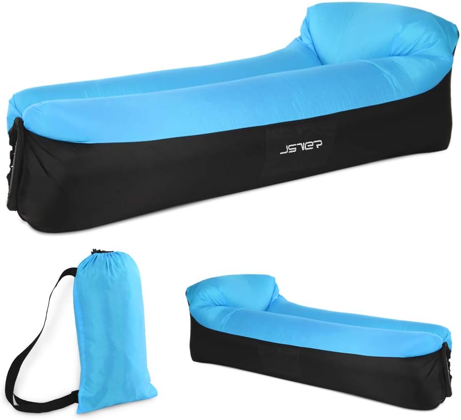 JSVER Inflatable Lounger Air Sofa with Portable Package for Travelling, Camping, Hiking, Pool and Beach Parties
