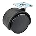 1.5 Inches Black Nylon Twin Wheel Swivel Plate Caster with 20 Screws - 4 Pack