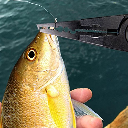 image for EONLION Fishing Pliers, Aluminum Fishing Hand Hook Remover, Braid Line