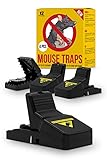 Plastic Mouse Killer Trap - Pack of 4 Durable and Reusable Snap Traps - Powerful and Sensitive Mechanism - 99% Catch Rate - Indoor & Outdoor Mice Control