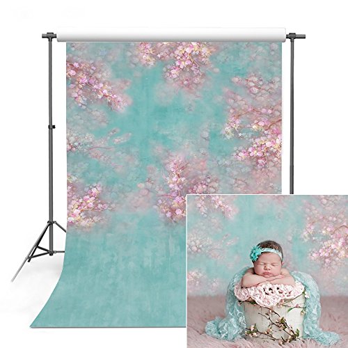 COMOPHOTO Newborn Backdrops for Photography 5x7ft Seamless Polyester Flower Photo Booth Backdrop for Pictures
