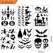 45 Pcs Halloween Wall Decals Large Removable Wall Stickers Black Window Clings Pumpkins Spooky Cemetery Castle Skeleton Spider Cats Ghost Candlestick Witch and Bats Tomb for Halloween Party Decoration