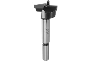 M METERXITY Forstner Drill Bit for Woodworking, 1-11/32in (34mm) Carbide Tip Round Shank Hinge Cutter for Hard Wood/Plastic/P