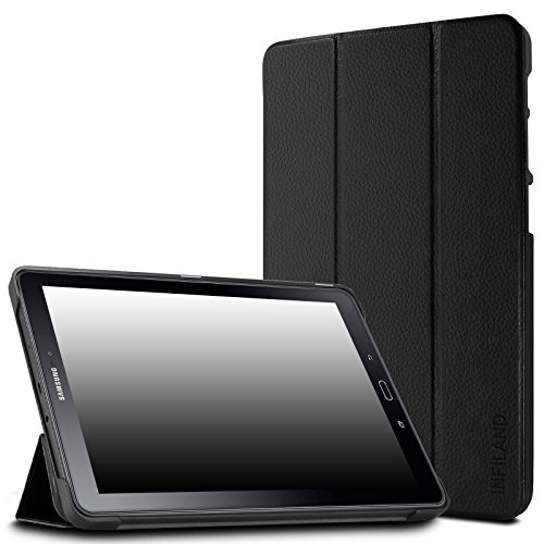 Infiland Samsung Galaxy Tab A 10.1 with S Pen case - Ultra Slim Tri-Fold Smart Case Cover for Samsung Tab A 10.1-Inch with S Pen SM-P580 Tablet(with Auto Wake / Sleep), Black