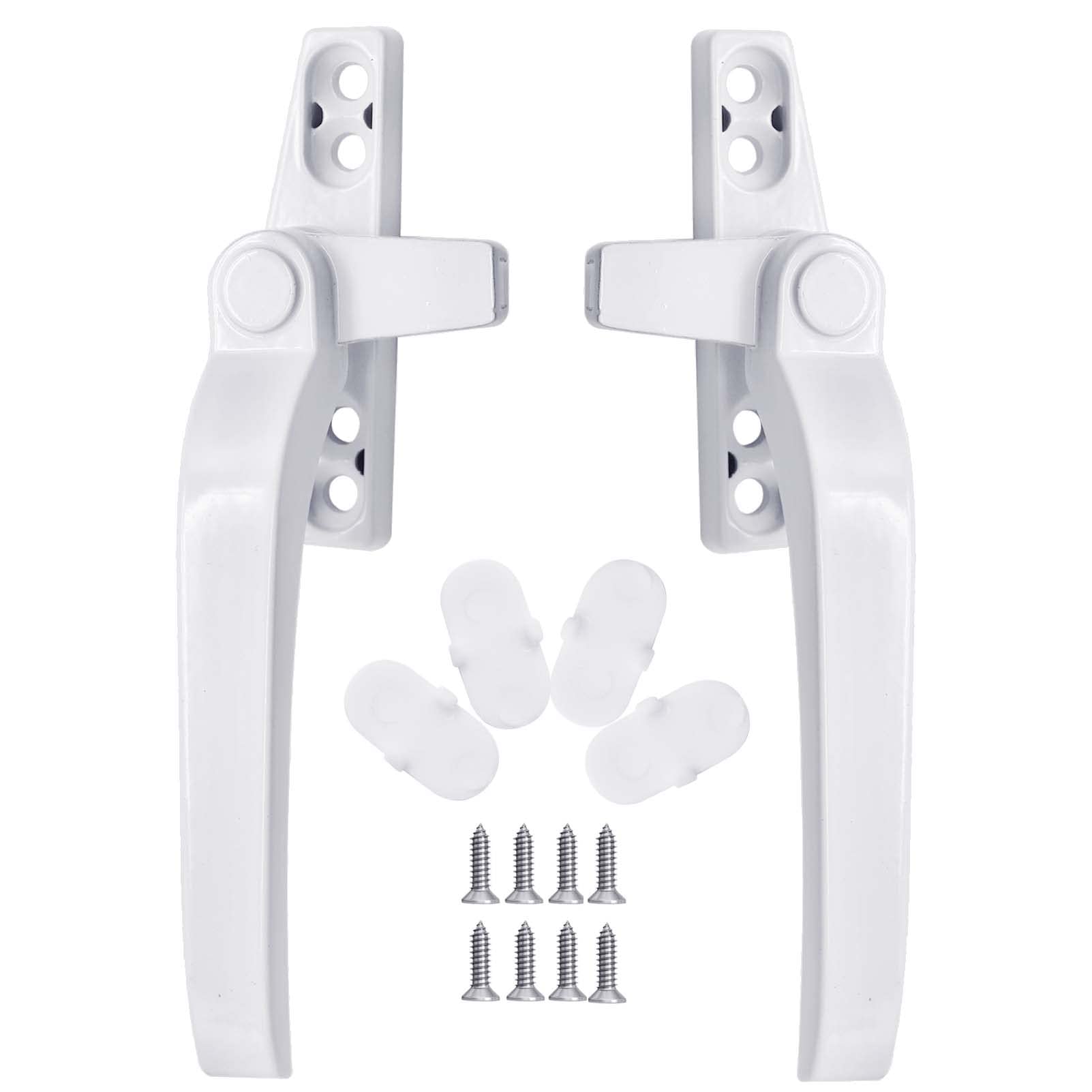 ICEBLUEOR Universal Window Handles, 2 PCS Right/Left Hand Replacement, White Aluminum Handles for UPVC Windows