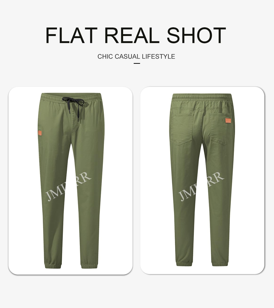 JMIERR Mens Casual Joggers Pants - Cotton Drawstring Chino Cargo Pants Hiking Outdoor Twill Track Jogging Sweatpants Pants