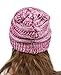 NYFASHION101 Unisex Multicolor Warm Cable Knit Thick Slouch Beanie Cap, 3 Tone Pink