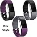 Wepro Bands Compatible with Fitbit Charge 2, 3-Pack, Large, Black, Plum, Gray