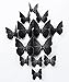 FLY SPRAY 24 Pcs 3D Artificial Black Butterfly Removable Mural Wall Stickers Wall Decal for Home Decor Nursery Decoration