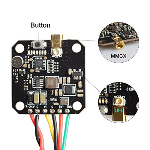 Wolfwhoop Q4-Pro 5.8GHz VTX with MMCX Antenna Connector and 0.01/25/200/400/600mW 37CH Switchable FPV Transmitter with Smart Audio Support OSD Configuring via Betaflight Flight Controller (Q4-Pro)