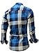 Neleus Men's Long Sleeve Button Down Shirts,088,Blue,M,Eur Tag L