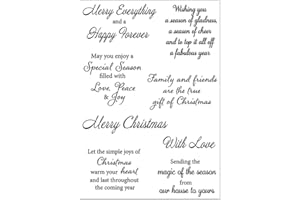 Arbuya Christmas Sentiment Clear Stamps for Christmas Card Making or Journaling,Christmas Verse Sayings Silicone Rubber Stamps for Scrapbooking Art Journals Paper Crafts Decoration