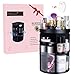 Makeup Cosmetic Organizer EMOCCI 360 Degree Rotating Adjustable Cosmetics Storage Box Case 7 Layers Large Capacity Make Up Holder Vanity Shelf Fits Bath Counter Bathroom Accessories(Black)