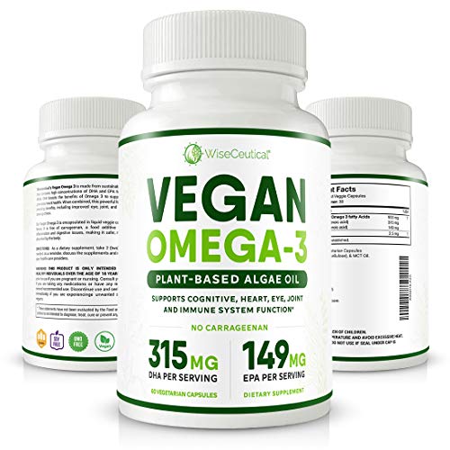 VeganFriendly Omega 3 from Marine Algae with Powerful DHA and EPA