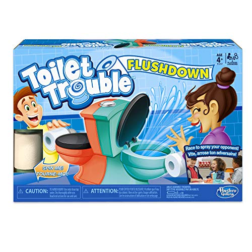 Hasbro Toilet Trouble Flushdown Kids Game Water Spray Ages 4+
