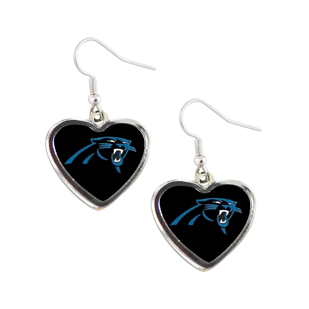 aminco NFL Womens NFL Sports Team Non Swirl Heart Shape Dangle Earring Set