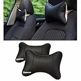 CAMTOA 2PCS Car Neck Pillow (Soft Version) Lovely Breathe Car Auto Head Neck Rest Cushion Headrest Pillow Pad (Black)