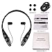 Bluetooth Headphones, Bluenin 970s Wireless Stereo Neckband Retractable Headset Sport Earbuds with Mic( 15 Hours Play Time, Bluetooth 4.1, CVC 6.0 Noise Cancelling) (Jet Black)