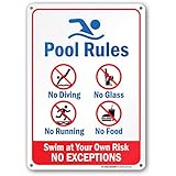 Pool Rules - Swim at Your Own Risk Sign - 10
