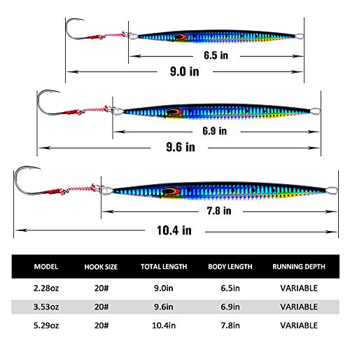Goture Thunfisch Lures Vertikale Salzwasser-Jigs / Glow Lead Jigs / 80g 100g 150g 200g 250g / Tiefsee-Angelköder… – Bild 7