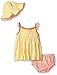 Gerber Baby Girls 3-Piece Sundress, Diaper Cover and Hat Set, tiny floral, 12 Months