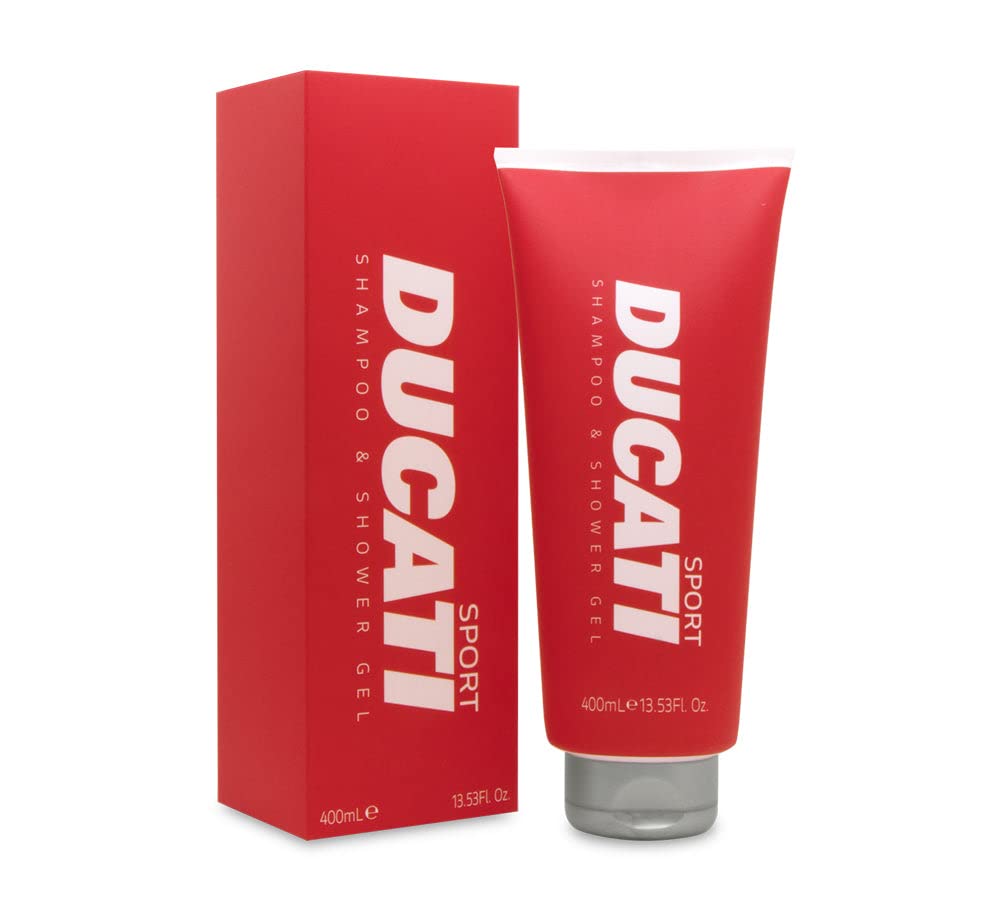 Ducati Sport Shampoo & Shower Gel - Oriental, Fougère & Woody Fragrance | Men's Grooming Collection | Lavender, Sandalwood & Vanilla Scent | Refreshing Body Wash & Cleanser | 400ml