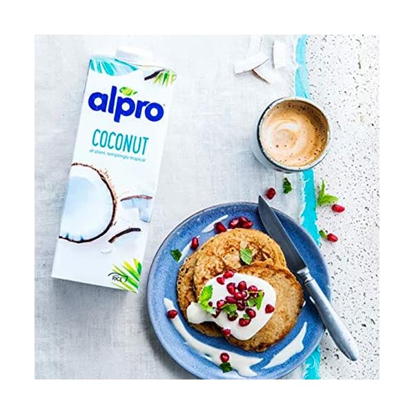 Alpro Kokosnussdrink mit Reis â Vegan, milchfrei, glutenfrei â Ohne Zuckerzusatz â Von Natur aus laktosefrei â Reich an Ballaststoffen, Calcium und Vitaminenâ 8 x 1L â Haltbar – Bild 3