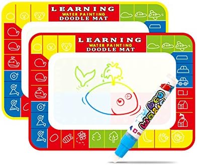 Child puzzleMagic water canvas Large Doodle Mat Water Painting Drawing Writing Board Toy + 2 Magic Pens for Baby Kids Gift