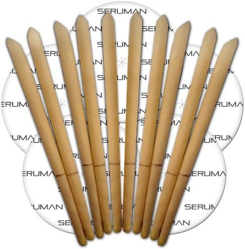 RUHO Beeswax Non-Toxic Cylinders Candling Cones 10 Pack- Protective Disk Included (5)