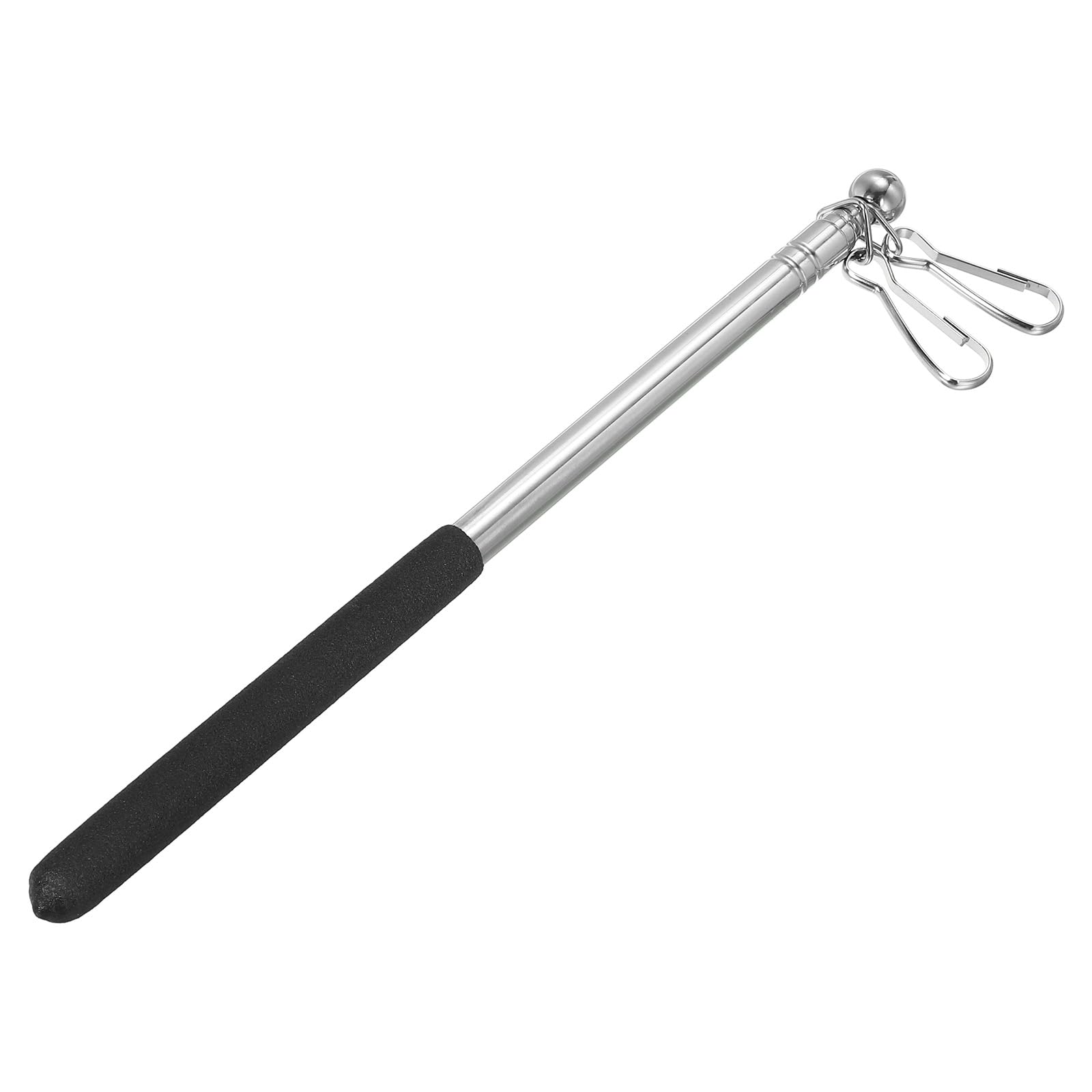 PATIKIL Telescopic Handheld Flagpoles, 3.3 Feet Portable Stainless Steel Telescoping Flag Poles Tour Guide Flag Pole, 5 Sections, Black