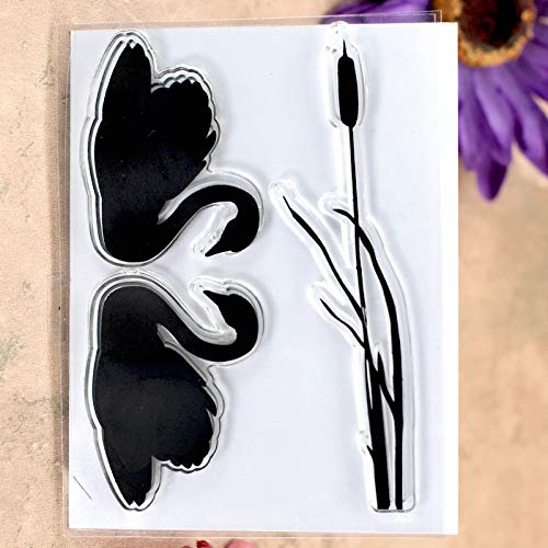 KWELLAM 6pcs/Lot Dandelion Lavender Flowers Leaves Mandarin Duck Stamp Rubber Clear Stamps for Photo Album Decorative Card Making and DIY Scrapbooking - Thumbnail 6