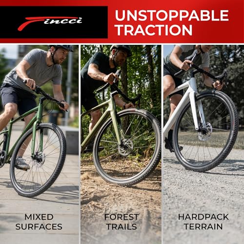 Fincci Gravel 700x40c (42-622) Pair Folding Puncture Protection Nylon 60 TPI Tyres - Pack of 2 Tyres Ideal for Mountain Biking, Gravel and Bike Travel, Grip and Comfort Off Road