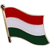 Hungary Flag Die-struck Metal Single Lapel Pin with Butterfly Clasp Closure